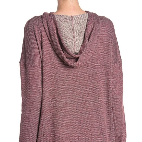 MAX Studio BNWT Hooded Tunic Sweater Burgundy - Picture 3 of 9